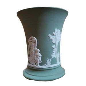 Wedgewood Sage Green Jasperware 4" Trumpet Vase